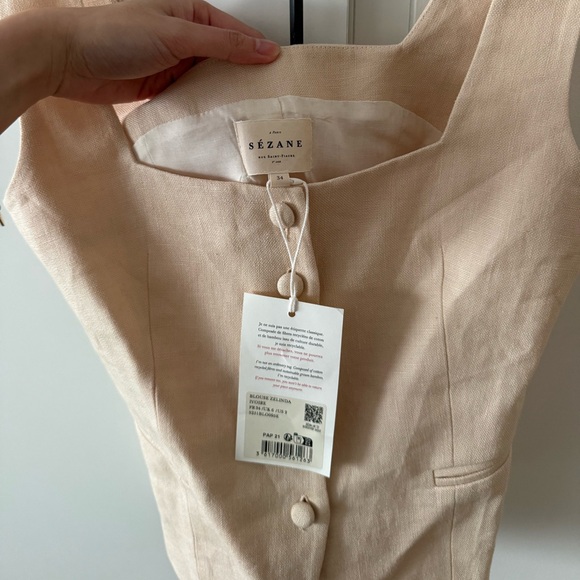 Sezane Zelinda Linen Blouse - Picture 3 of 4